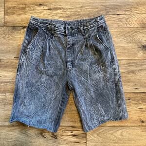 Vintage 90s Guess Black Acid Wash Jean Shorts